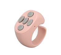 Fockety Wireless Smart Ring Controller Page Turner for Videos, Long Control Distance Remote Control Page Turner, Lightweight ABS Material (Pink)
