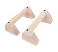 Fockety Wood Push Up Bars, Push Up Stand with Base Non Slip Pad Handstand Practice Support Pole for Home Fitness Workout Planks Calisthenics, Men Strength Training (20cm)