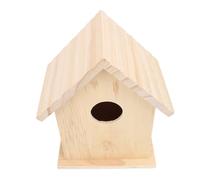 Fockety Wooden Bird House, 5.79x4.33x7.76inch Handcrafted Unfinished Wood Birdhouse, Bird Breeding Nesting Box for Pet Birds Rest Relax, Large Birdhouse for Garden Country Cottages
