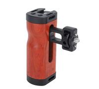 Fockety Wooden Handle Grip, Left Right Wooden Side Handle, Adjustable Universial Grip with Cold Shoe Mount, 1/4 Inch Screw Hole & 3/8 Inch Screw Hole for DSLR Camera Cage