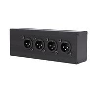Fockety XLR 1 Female to 4 Male Splitter Box, 3 Pin XLR Splitter Box 1 in 4 Out Parallel Connection Adapter Balanced Converter for Mixer Microphone PA System Stage