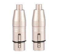 Fockety XLR Female to Female Adapter High Conductivity Microphone Connector for Players, Microphones Ideal for Stage Lamps, Zinc Alloy Housing, 2 Pieces