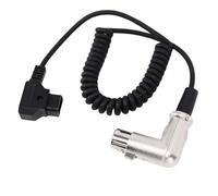 Fockety XLR Right Angle Power Coiled Cable, D Tap to 4 Pin XLR Female with 1m Spring Cable, for LED Flash Panels Director Display Screen Professional Film and Television Equipment