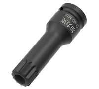 FOCMKEAS 1/2-Inch Drive x M18(18mm) Impact XZN Triple Square Spline Bit Socket, Security Tamper Proof Metric Lengthen Screwdriver Socket Adapter, 3-Inch Length, One-Piece Construction, CR-MO, Black