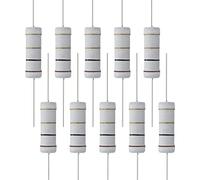 FOCMKEAS 10 PCS 1 Ohm Resistor Axial Lead, 5W 5% Tolerance Metal Oxide Film Resistor, Flame Proof for DIY Electronic, Audio-Video Projects