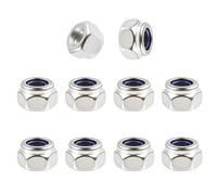 FOCMKEAS 10 Pcs M4*0.7mm Nylon Inserted Hex Lock Nuts,Self Locking Nut,201 Stainless Steel with Nylon Insert Self Clinching,Plain Finish Full Thread for Furniture Appliance Repair DIY