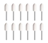 FOCMKEAS 12PCS 8mm Bullet Shape Wool Felt Mounted Mandrel,Polishing Buffing Wheel Set,Polishing Bits for Rotary Tools -1/8"(3mm) Shank