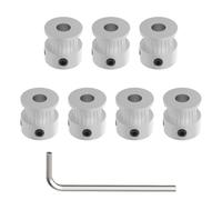 FOCMKEAS 16 Teeth GT2 Timing Belt Pulley, 5mm Bore 6mm Width Synchronous Wheel GT2 Idler Pulley Fit 6mm Belt for 3D Printer Accessories and CNC Machines (7-Pack)