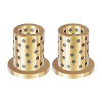 FOCMKEAS 2 Pcs 12mm ID×15mm OD×30mm Length Brass Graphite Wrapped Oilless Bushings JFB Flanged Sleeve Bearings Flange Dia 21mm Self-lubricating Plain Bearing for Rotating or Transmission Machinery