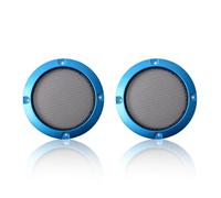 FOCMKEAS 2 Pcs 3" Circle Speaker Grille Covers, Black Blue Edge