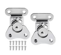 FOCMKEAS 2 Pcs Butterfly Twist Latch Silver Small Butterfly Twist Latch and Keeper 304 Stainless Steel Latches Hardware for Toolboxes, Flight Cases & Equipment Boxes1.48" x 1.5"