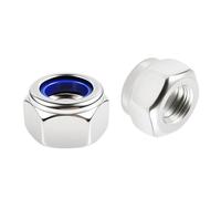 FOCMKEAS 2 Pcs M14*2mm Nylon Inserted Hex Lock Nuts,Self Locking Nut,304 Stainless Steel with Nylon Insert Self Clinching,Plain Finish Full Thread for Furniture Appliance Repair DIY