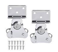 FOCMKEAS 2 Pcs Spring Loaded Butterfly Twist Latch Silver Heavy Duty Butterfly Twist Latch and Keeper Iron Latches Hardware for Toolboxes, Flight Cases & Equipment Boxes2.56" x 2.6"