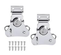 FOCMKEAS 2 Pcs Spring Loaded Butterfly Twist Latch Silver Heavy Duty Butterfly Twist Latch and Keeper Iron Latches Hardware for Toolboxes, Flight Cases & Equipment Boxes2.51" x 2.64"