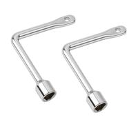 FOCMKEAS 2PCS 0.31"x0.12" L-shaped Triangle Hole Electrical Cabinet Key Spanner Socket Wrench Keys Zinc Alloy Multi-Functional Utility Tool for Elevator Lift Meter Panel MS705 Lock (Silver)
