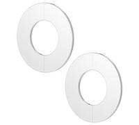 FOCMKEAS 2Pcs Wall Split Flange, Fit 1.57"(40mm) Diameter Pipe Stainless Steel Round Escutcheon Plate Wall-Mounted Water Pipe Cover Accessories, Sliver