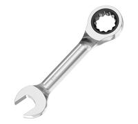 FOCMKEAS 3/4 Inch Anti-slip Stubby Ratcheting Combination Wrench SAE 72 Teeth 12 Point Ratchet Box Ended and Open End Spanner Tools for Tight Space, Heat-Treated CR-V