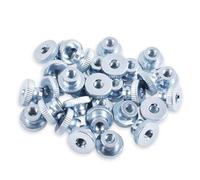 FOCMKEAS 30 Pcs M4 0.31" H High Head Knurled Thumb Nut,Metal Round Knobs Hand Nut,Through Hole Round Knobs Fastener,Zinc Plated Iron Grip Knurled Thumb Fastener for 3D Printer Furniture