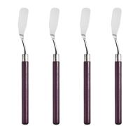 FOCMKEAS 4 Pcs Palette Knife, Stainless Steel Painting Knife, Oil Paint Metal Knives Flat Head Spatula, Pallet Painting Knives with Redwood Handle for Oil, Acrylic and Canvas Drawing