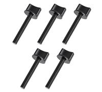 FOCMKEAS 5 Pcs 1/4" x 2 Inches Thumb Screw Bolts, Hand Driven Spade Nylon Plastic Screws Full Thread Thumb Screws for RC Models, Aircraft & DIY Projects Black