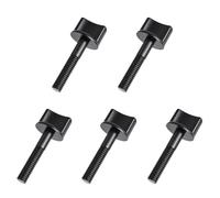 FOCMKEAS 5 Pcs Metric M6 x 40 mm Thumb Screw Bolts, Hand Driven Spade Nylon Plastic Screws Half Thread Thumb Screws for RC Models, Aircraft & DIY Projects Black