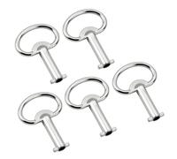FOCMKEAS 5PCS 0.31"x0.12" Slotted Hole Electrical Cabinet Key 2.09" Length Spanner Socket Wrench Keys Zinc Alloy Multi-Functional Utility Tool for Elevator Lift Meter Panel MS705 Lock (Silver)