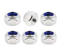 FOCMKEAS 6 Pcs M10*1.5mm Nylon Inserted Hex Lock Nuts,Self Locking Nut,316 Stainless Steel with Nylon Insert Self Clinching,Plain Finish Full Thread for Furniture Appliance Repair DIY