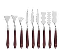 FOCMKEAS 9 Pcs Palette Knife, Odd-Tooth Art Spatula, Baking Paint Handle