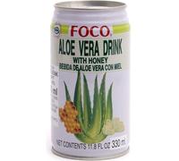 Foco Aloe Vera Drink with Honey 350ml x 12 - Pack of 2 (24 Bottles Total) - Refreshing Aloe Vera Beverage with Real Aloe Pulp