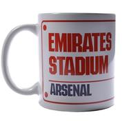 FOCO Arsenal FC Official Emirates Stadium Ceramic Coffee Mug, White with Red Logo, 11oz, Licensed Football Club Merchandise