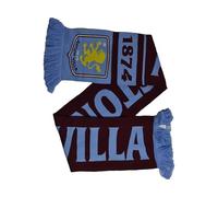 FOCO Aston Villa Nero Scarf, New Crest Design, Claret and Blue with Fringe, Football Fan Accessory