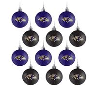 FOCO Baltimore Ravens 12-Pack Christmas Balls NFL Ornament Set