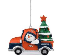 FOCO Denver Broncos NFL Snowman in a Truck Ornament
