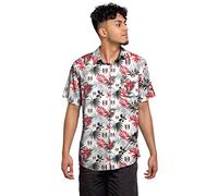FOCO Football Club Tropical Short Sleeve Button Up Summer Floral Shirt Premier League (Large, Fulham FC)