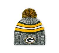FOCO Green Bay Packers NFL Logo Heather Stripe Pom Beanie Hat Team Color