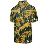 FOCO Green Bay Packers NFL Mens Hawaiian Button Up Shirt - M