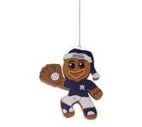FOCO Houston Astros Gingerbread Man Holiday Ornament - Officially Licensed Baseball Décor for Fans