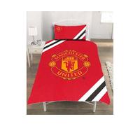 FOCO Man UTD Core Stripe Single Duvet and Pillow Case Set
