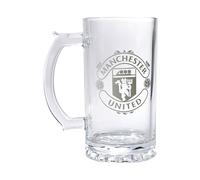 FOCO Manchester United Official Pint Glass, Team Crest Design, Clear