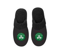 FOCO - Mens NBA Big Logo Team Color Suede Sherpa Scuff Slippers, Boston Celtics, S