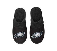 FOCO - Mens NFL Big Logo Team Color Suede Sherpa Scuff Slippers, Philadelphia Eagles, M