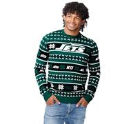 FOCO Men's NFL Big Logo Ugly Sweater, Team Color, L