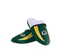 FOCO Men's NFL Slide Green Bay Packers Logo Sherpa Slippers, Team Color, 11-12