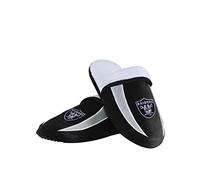 FOCO Men's NFL Slide Oakland Raiders Logo Sherpa Slippers, Team Color, 9-10
