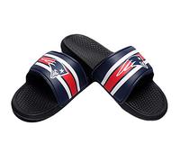 FOCO Men's NFL Team Logo Sport Slide Sandals, Black-Legacy Stripe, 9-10