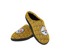 FOCO Men's Pittsburgh Steelers Poly Knit Cup Sole Slipper, Team Color, 11-12
