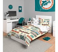 FOCO Miami Dolphins NFL Retro Bed in a Bag Comforter Bedding 5 Piece Twin Set
