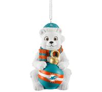 FOCO Miami Dolphins Polar Bear Holiday Ornament