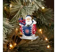 FOCO - MLB 4" Baseball Sleigh Resin Xmas Christmas Holiday Tree Hanging Ornament (Chicago Cubs)