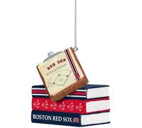 FOCO MLB Boston Red Sox Team Playbook Clipboard and Books Ornament - Officially Licensed Holiday Decoration